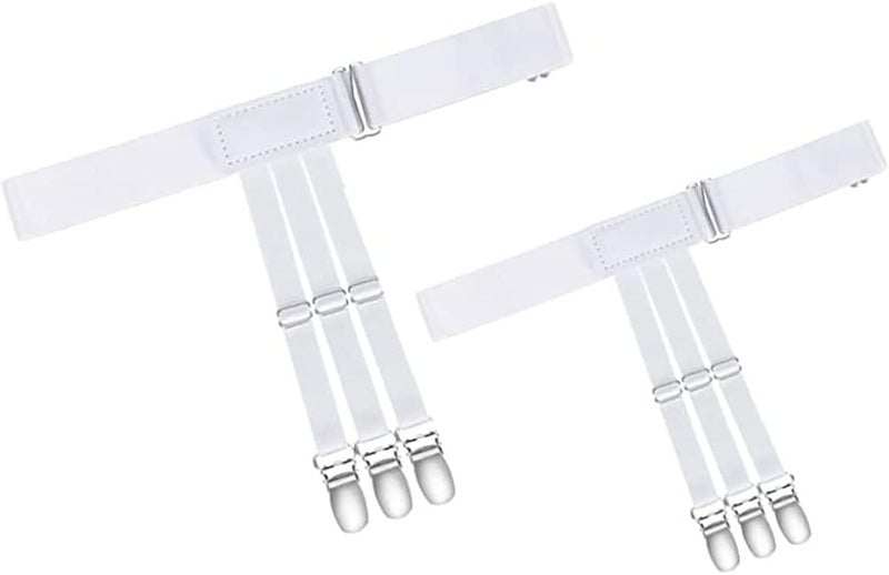 Kedofe Mens Shirt Stays Upgrade Adjustable Elastic Garter Military Shirts Holder with Non-slip Locking Clamps - Image 3